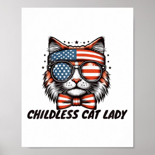 Kinderlose Katze Lady Shirt Kinderlose Katze Lady Poster (Vorne)