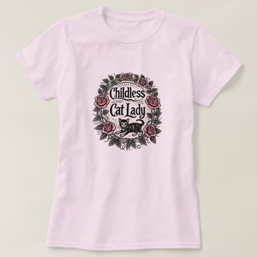 Kinderlose Katze Lady T-Shirt (Design vorne)