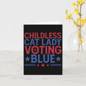 Kinderlose Katze Lady Voting Blue Karte (Gelbe Blume)