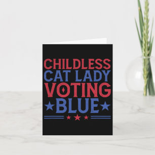 Kinderlose Katze Lady Voting Blue Karte