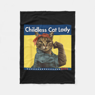 Kinderlose Katze Lady wählt 2024 USA Fleecedecke