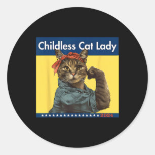 Kinderlose Katze Lady wählt 2024 USA Runder Aufkleber