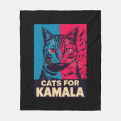 Kinderlose Katze Lady wählt Kamala Harris 2024 Fleecedecke (Vorderseite)