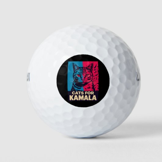 Kinderlose Katze Lady wählt Kamala Harris 2024 Golfball (Vorderseite)