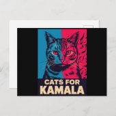 Kinderlose Katze Lady wählt Kamala Harris 2024 Postkarte (Vorne/Hinten)