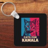 Kinderlose Katze Lady wählt Kamala Harris 2024 Schlüsselanhänger (Vorderseite)