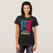 Kinderlose Katze Lady wählt Kamala Harris 2024 T-Shirt (Vorne ganz)