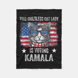 Kinderlose Katze Lady wählt Kamala Harris 2024 USA Fleecedecke