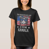 Kinderlose Katze Lady wählt Kamala Harris 2024 USA T-Shirt (Vorderseite)