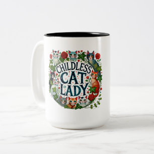 Kinderlose Katze Lady Zweifarbige Tasse