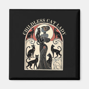 Kinderlose Katze Ladys Cat Karma Retro Funny Magnet