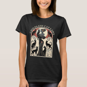 Kinderlose Katze Ladys Cat Karma Retro Funny T-Shirt