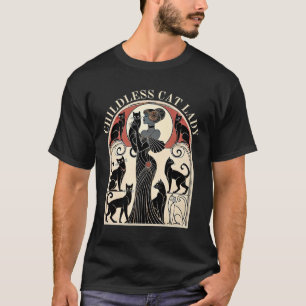 Kinderlose Katze Ladys Cat Karma Retro Funny T-Shirt