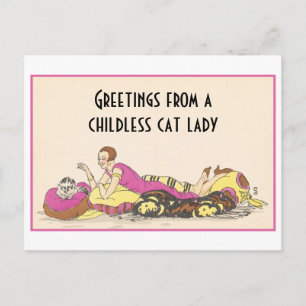 Kinderlose Katze Vintage Postkarte