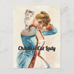 Kinderlose Katze Vintage Postkarte