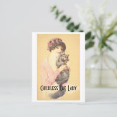 Kinderlose Katze Vintage Postkarte (Stehend Vorderseite)