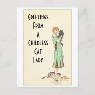 Kinderlose Katze Vintage Postkarte