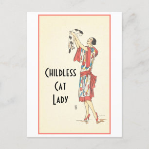 Kinderlose Katze Vintage Postkarte