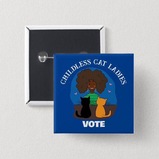 Kinderlose Katzen Frauen Button wählen (Vorne & Hinten)