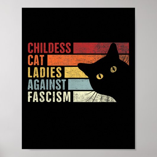 Kinderlose Katzen Frauen gegen den Faschismus Katz Poster (Vorne)