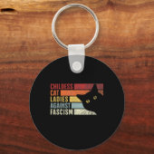 Kinderlose Katzen Frauen gegen den Faschismus Katz Schlüsselanhänger (Vorderseite)