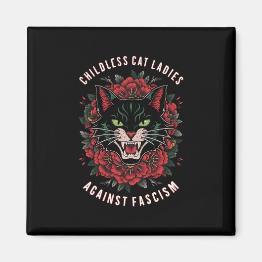 Kinderlose Katzen - Frauen gegen den Faschismus Magnet (Vorne)