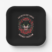 Kinderlose Katzen - Frauen gegen den Faschismus Pappteller (Vorderseite)