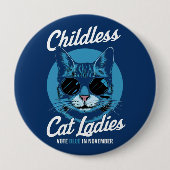 Kinderlose Katzen Frauen wählen Blaue Demokraten U Button (Vorderseite)