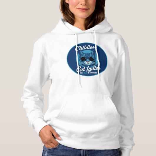 Kinderlose Katzen Frauen wählen Blaue Demokraten U Hoodie (Vorderseite)