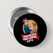 Kinderlose Katzen Frauen wählen Hund der Riveter H Button (Vorne & Hinten)