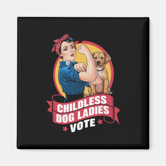 Kinderlose Katzen Frauen wählen Hund der Riveter H Magnet (Vorne)