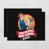 Kinderlose Katzen Frauen wählen Hund der Riveter H Postkarte (Vorne/Hinten)