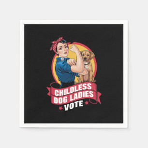 Kinderlose Katzen Frauen wählen Hund der Riveter H Serviette