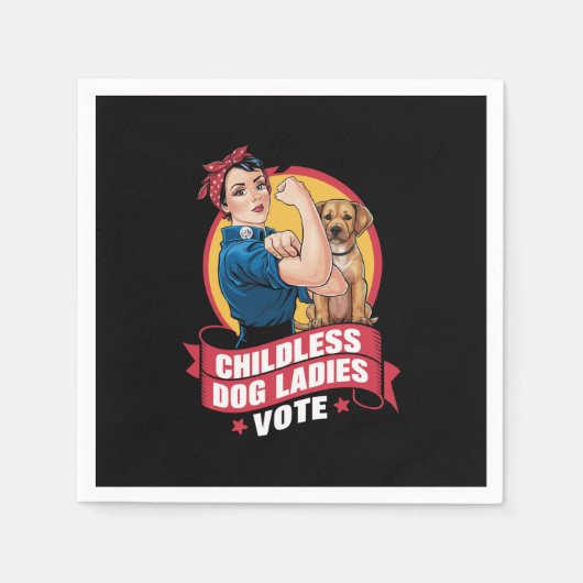 Kinderlose Katzen Frauen wählen Hund der Riveter H Serviette (Vorderseite)
