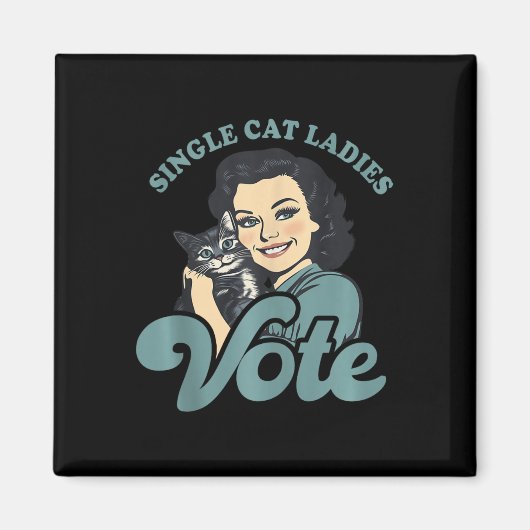 Kinderlose Katzen Frauen wählen Kamala Harris 2024 Magnet (Vorne)