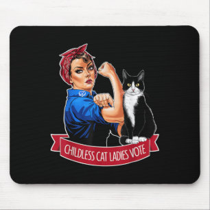Kinderlose Katzen Frauen wählen Rosie The Riveter Mousepad