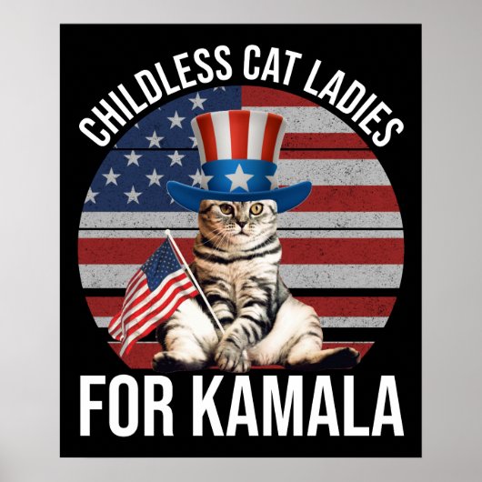 Kinderlose Katzen für Kamala Poster (Vorne)
