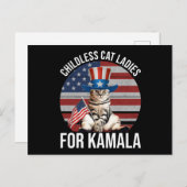 Kinderlose Katzen für Kamala Postkarte (Vorne/Hinten)
