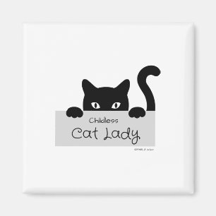 Kinderlose Katzen-Lady für Katzen-Mama Frauen Katz Magnet