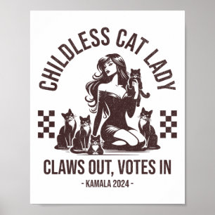 Kinderlose Katzen-Lady löscht aus Poster