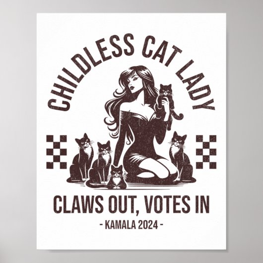 Kinderlose Katzen-Lady löscht aus Poster (Vorne)