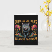 Kinderlose Katzen Ladys Against Faschism Funny Pol Karte (Gelbe Blume)