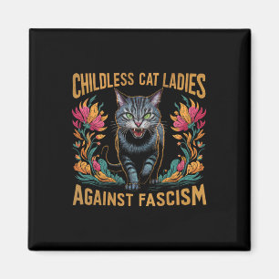Kinderlose Katzen Ladys Against Faschism Funny Pol Magnet
