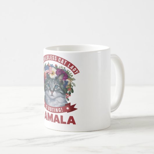 Kinderlose Katzen Ladys for kamala harris Kaffeetasse (VorderseiteRechts)