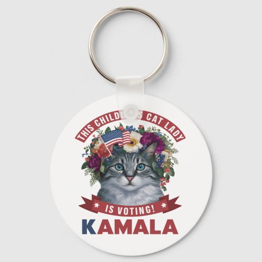 Kinderlose Katzen Ladys for kamala harris Schlüsselanhänger (Vorderseite)