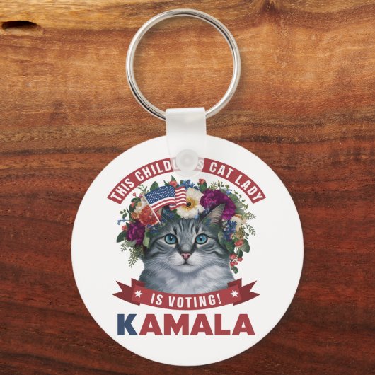 Kinderlose Katzen Ladys for kamala harris Schlüsselanhänger (Vorderseite)