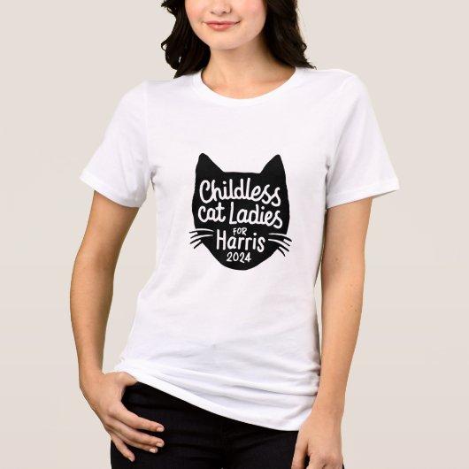 Kinderlose Katzen Ladys für Harris T-Shirt Tri-Blend Shirt (Vorderseite)