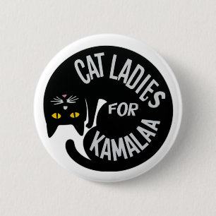Kinderlose Katzen Ladys für Kamala harris 2024 Button