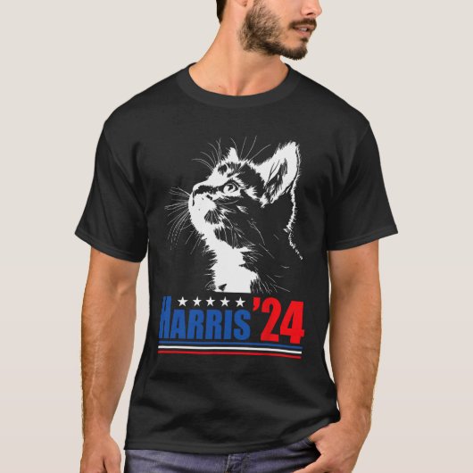 Kinderlose Katzen Ladys für Kamala Harris 24 US El T-Shirt (Vorderseite)