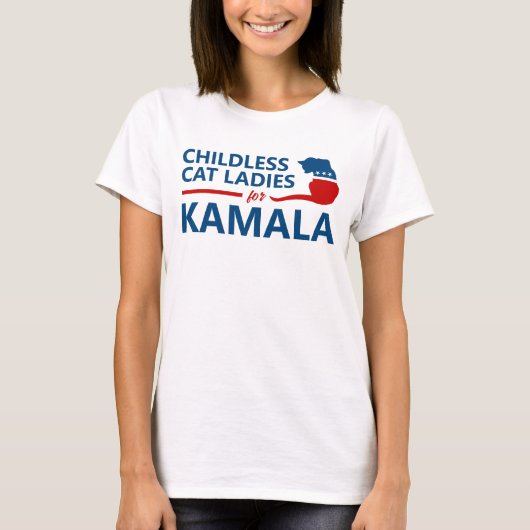 Kinderlose Katzen Ladys für Kamala T-Shirt (Vorderseite)